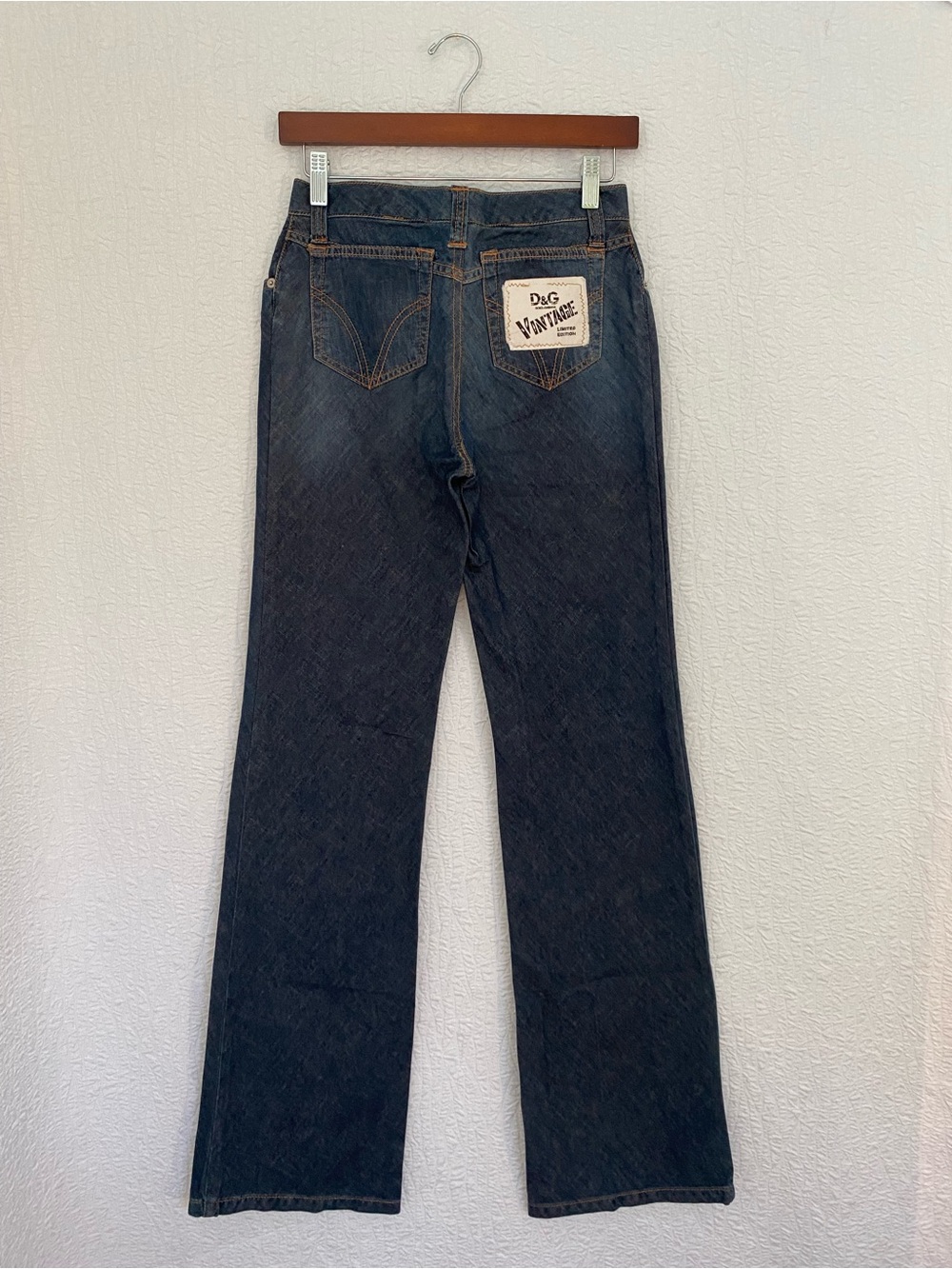 Dolce & Gabbana D & G Vintage Y2K Dark Blue Women's Flare Jeans Mid Rise. EU 42